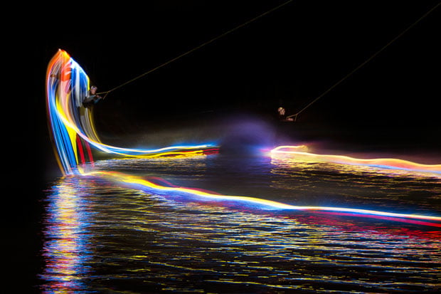 Experimental Light Painting Photographs with Lights Strapped to Wakeboards wakeboardlightpainting 1