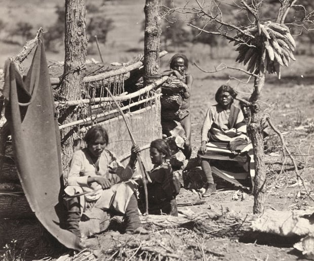 Aboriginal life among the Navajo Indians. Taken near old Fort Defiance, New Mexico, in 1873.
