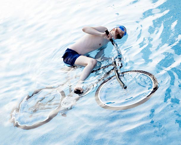 In California nobody is allowed to ride a bicycle in a swimming pool.