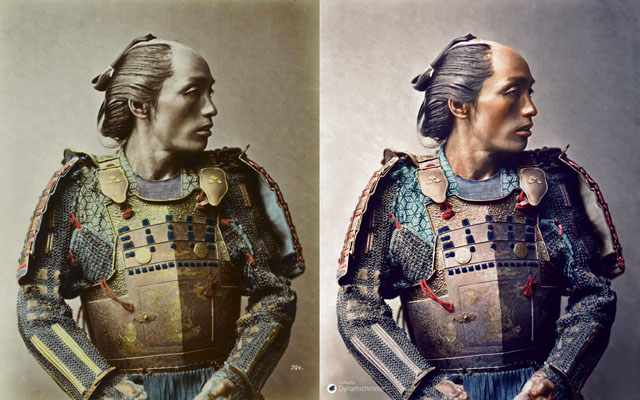 Dynamichrome_Stillfried-Samurai-Looking-Right_1881