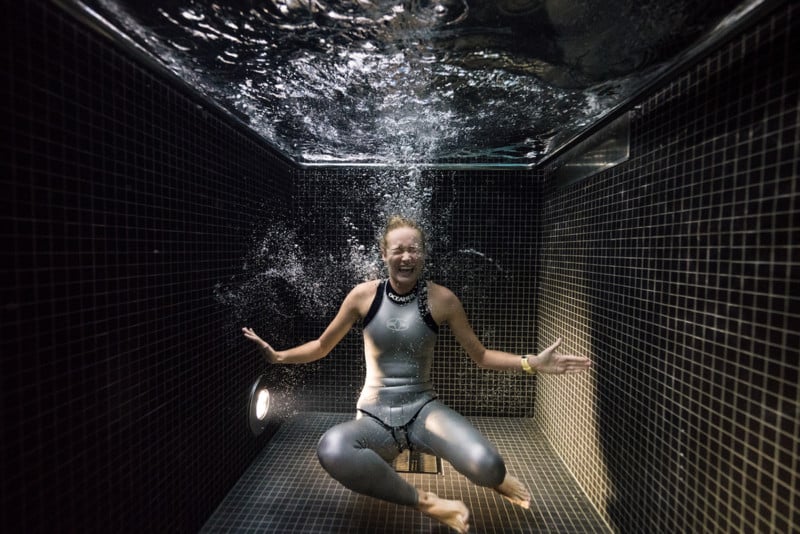 Underwater Portraits of People Diving Into a Freezing 4C Dunking Pool