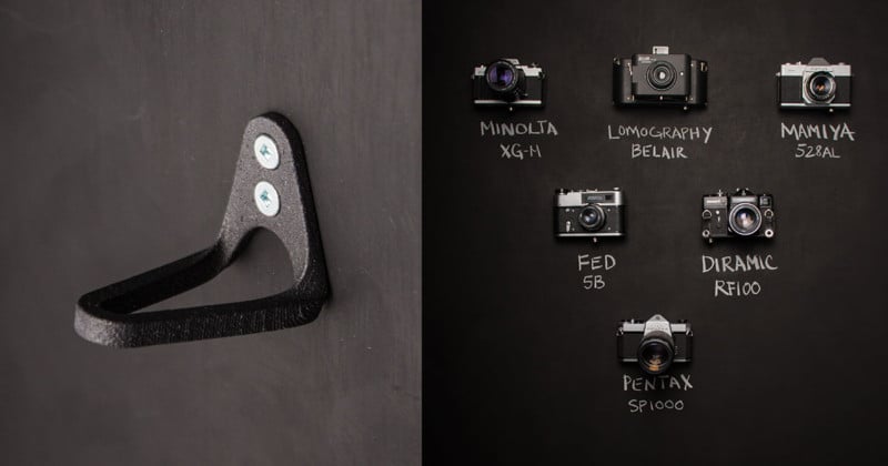 HANGIE is a Minimalist Wall Mount for Displaying Cameras