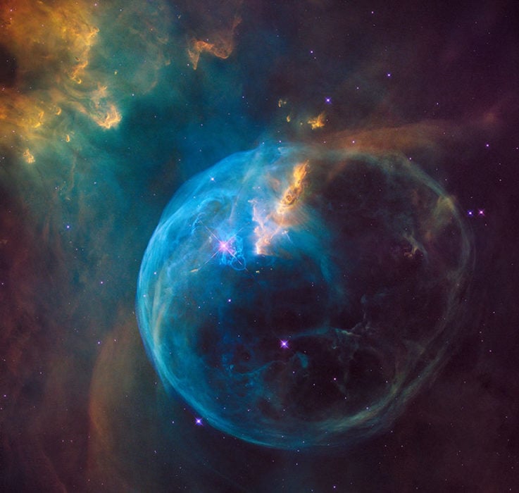Giant Bubble Nebula Captured by the Hubble Telescope