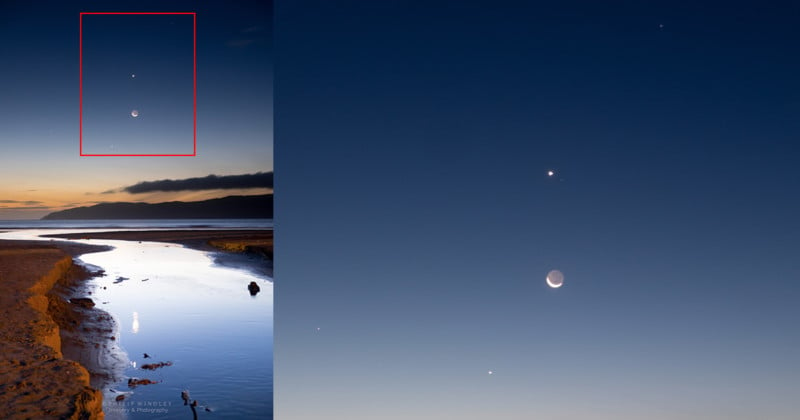 I Captured the Moon, Venus, Mercury and Jupiter in One Photo by Accident
