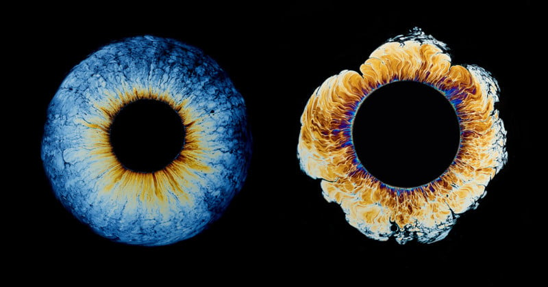 Abstract Photos of Oil Spills that Look Like Iridescent Eyes