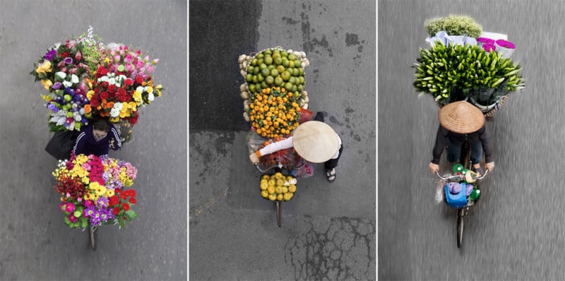 Beautiful Aerial Photos of Vietnams Street Vendors