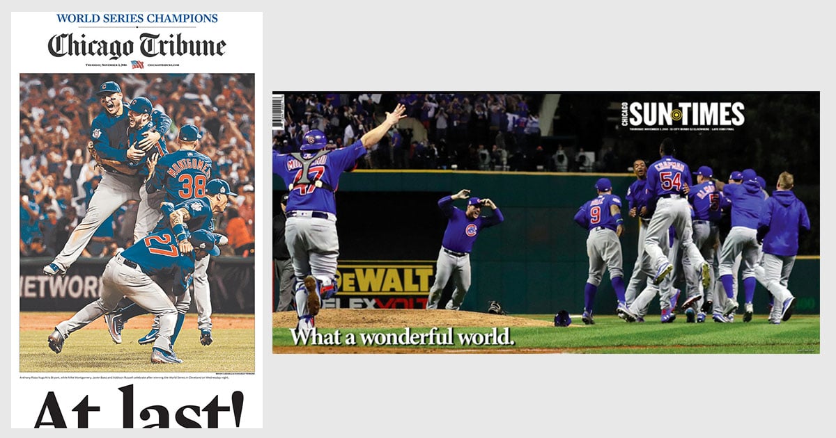 Chicago Tribune and Sun-Times Covers After the World Series