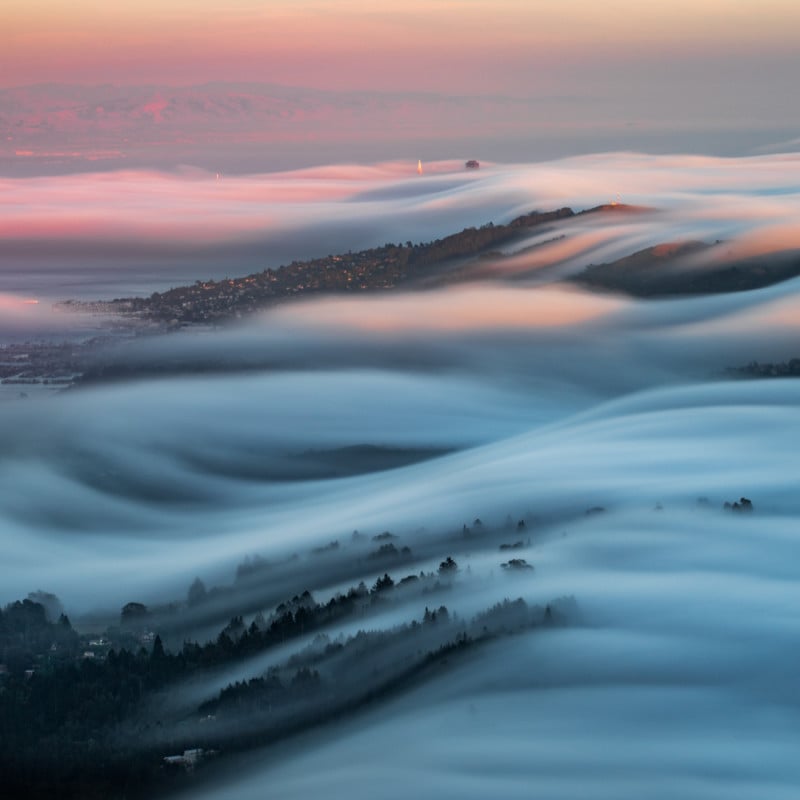 Long Exposure Photos of Fog Waves