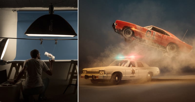 Photog Recreates Dukes of Hazzard Scene Using Model Cars and Dust