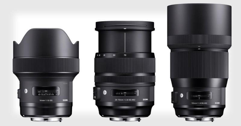 Sigma Unveils 14mm f/1.8, 24-70mm f/2.8, and 135mm f/1.8 Art Lenses