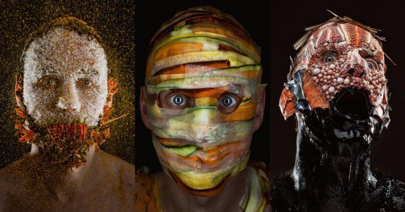 Creepy Portraits of a Chef Wearing His Menu Ingredients