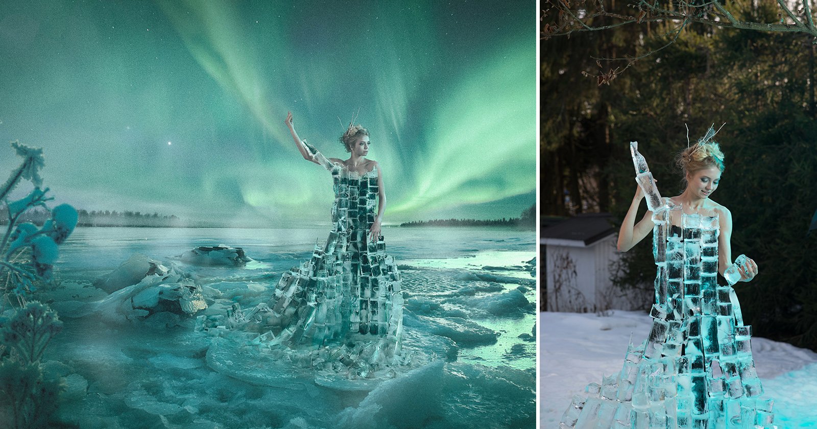 This Photographer Built an Ice Dress for Her Maiden of Finland Photo Shoot