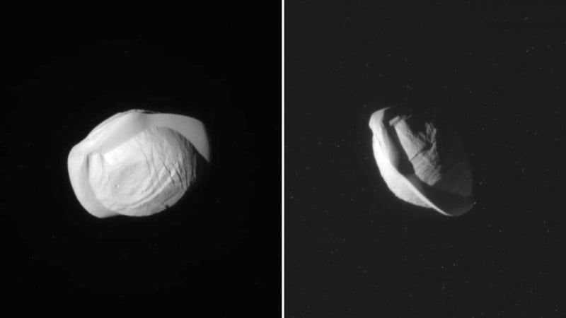 Saturns Moon Pan Looks Like a Ravioli in New NASA Photos