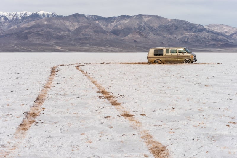 Vandal Abandons Van After Scarring Salt Flat in Death Valley