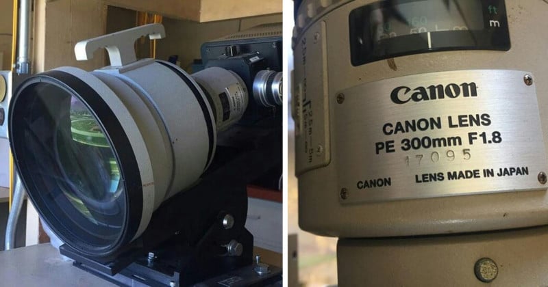 This is the Canon 300mm f/1.8  Yes, Such a Monster Lens Exists