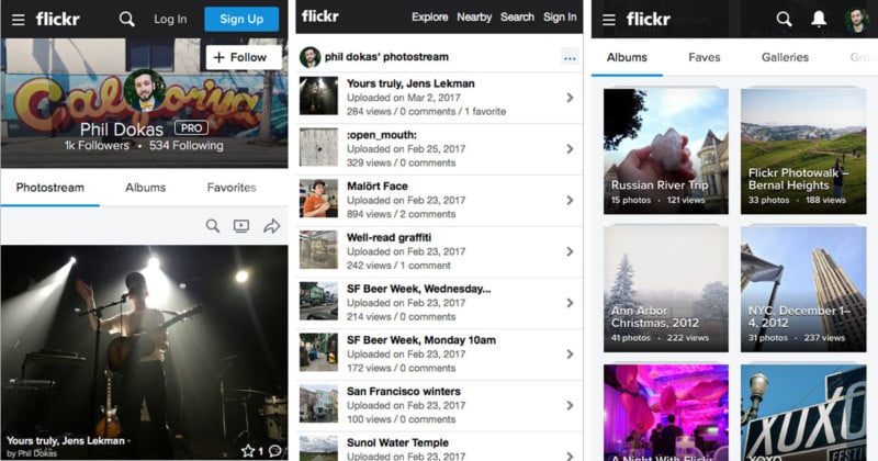  flickr main site now displays well mobile devices 