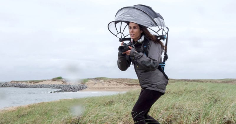 Nubrella is a Hands-Free Umbrella That Can Keep Your Camera Dry