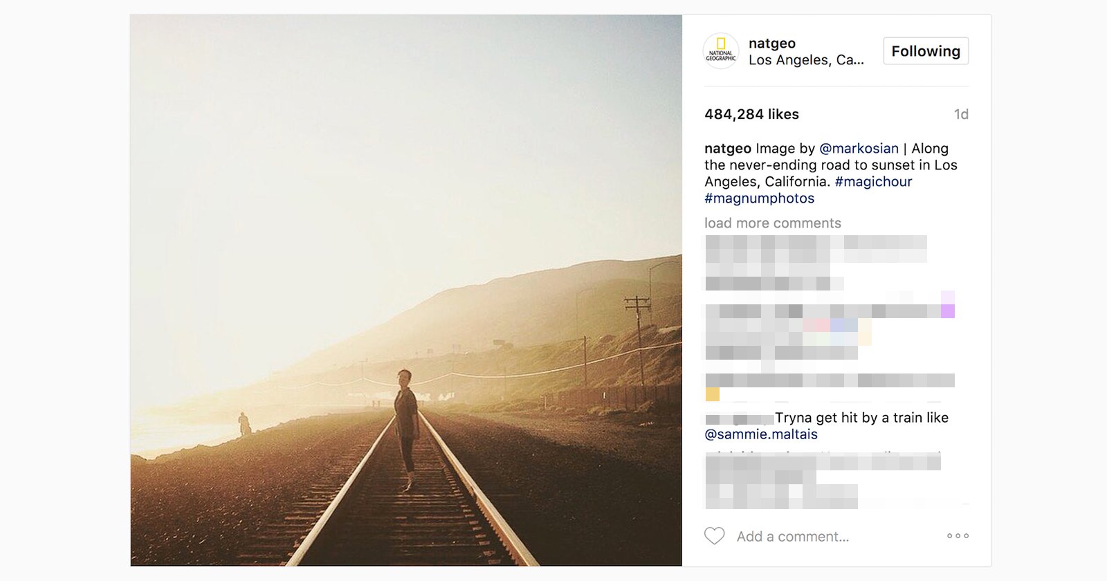 Photographers Angry with Nat Geo for Posting Train Track Photo