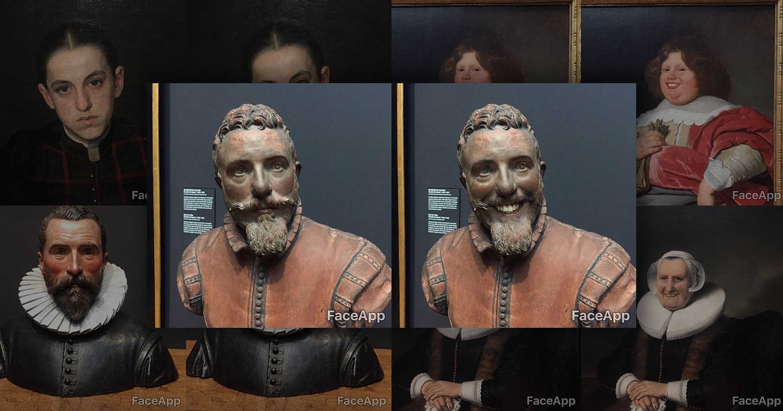 Designer Makes Paintings and Statues Smile at the Museum with FaceApp
