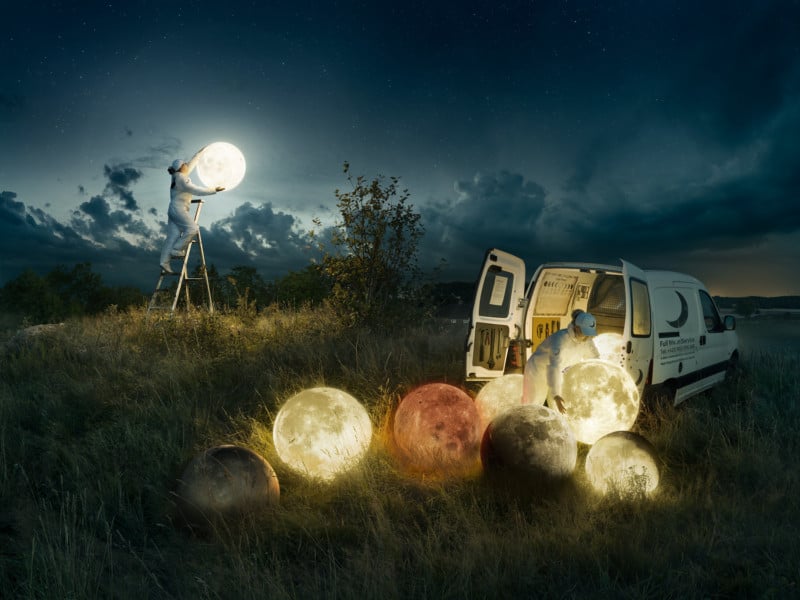 Creating a Conceptual Photo of the Full Moon Getting Swapped In