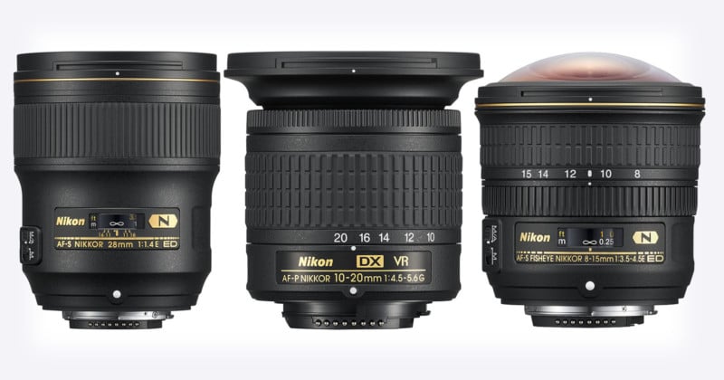 Nikon Unveils 3 New Lenses: A 28mm f/1.4, 10-20mm, and 8-15mm