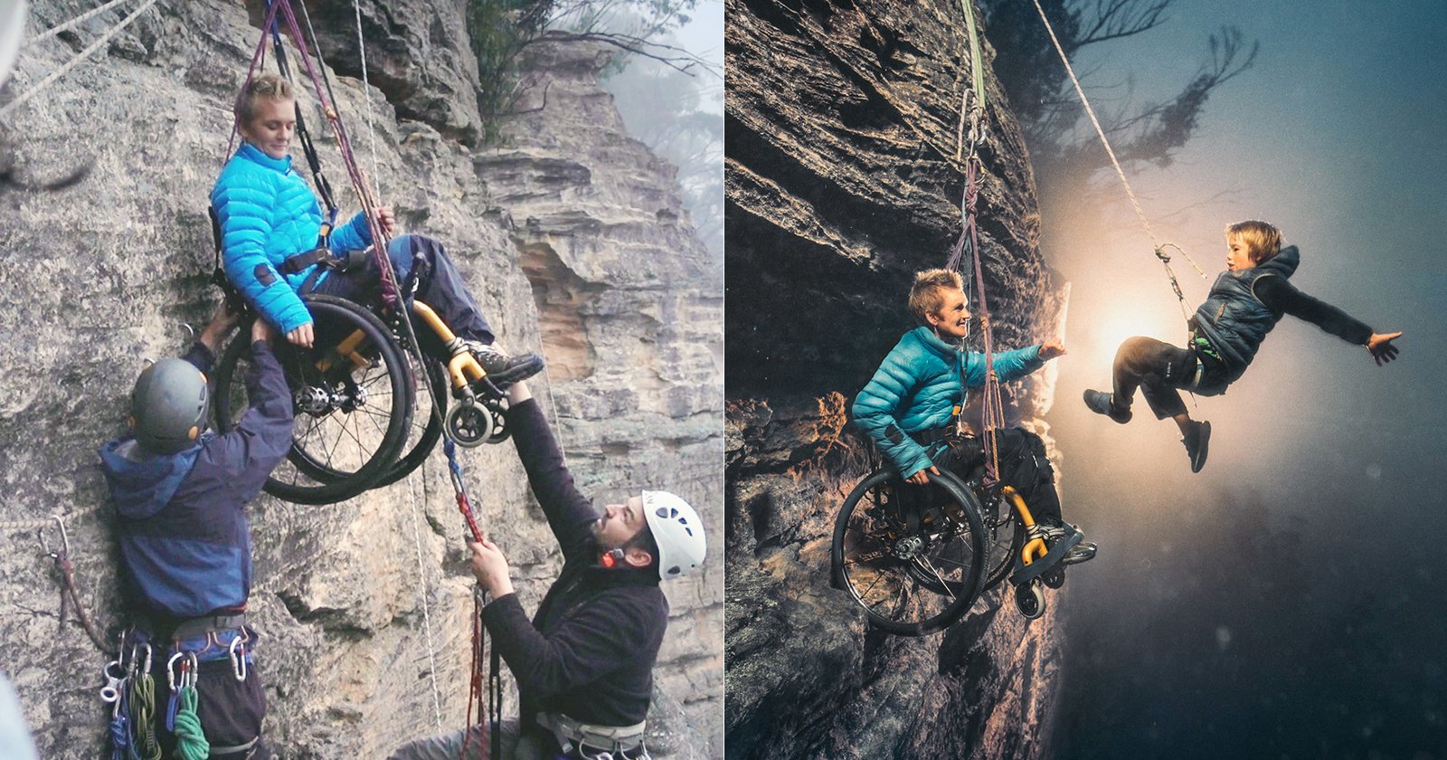 Photographer Dangles Paralyzed Mom Off a Cliff for Epic Mothers Day Shoot