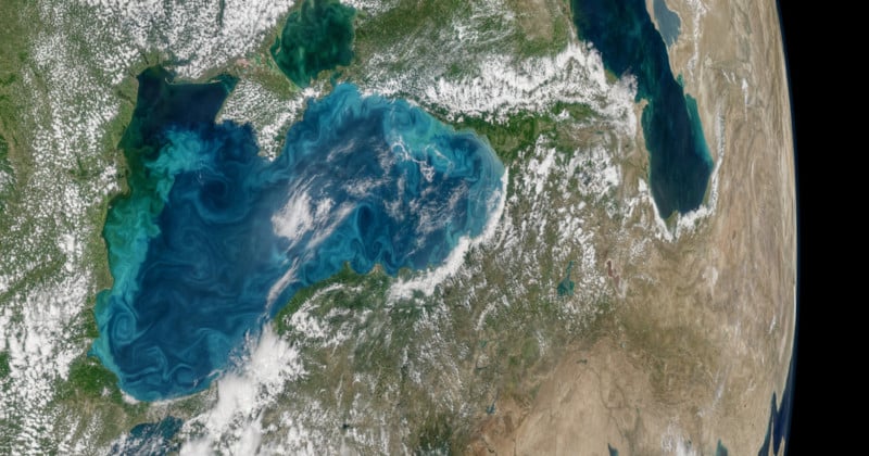 NASA Photo Shows Turquoise Plankton Bloom in the Black Sea