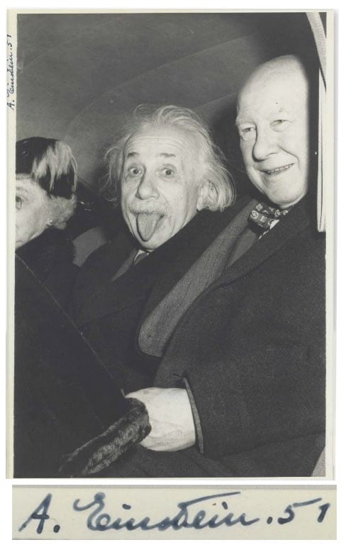 Signed Einstein Tongue Photo Sells for $125,000 at Auction