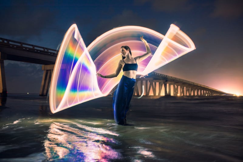 Rainbow Light Painting Photos with a DIY Reflective Tube