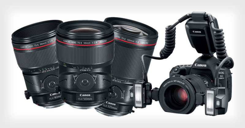Canon Unveils a Macro Twin-Flash and 3 Macro Tilt-Shift Lenses