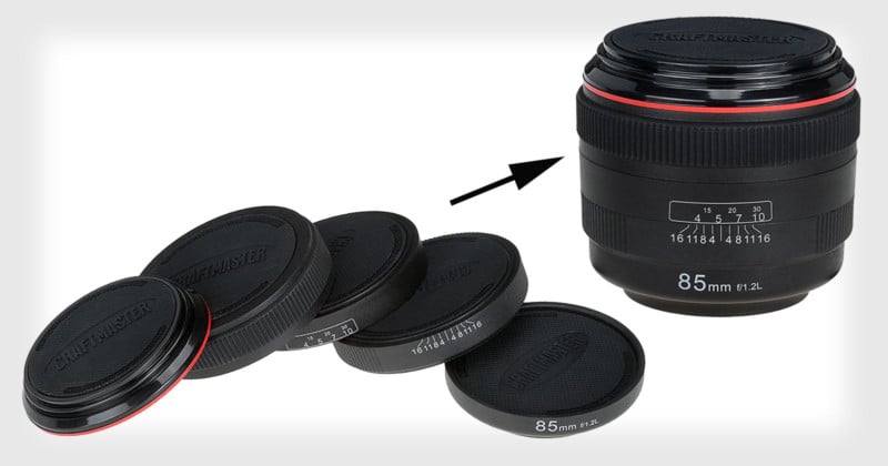 These Coasters Stack to Form a Canon 85mm f/1.2 Camera Lens