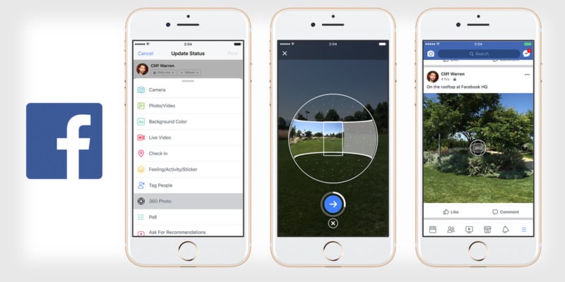 Facebooks Mobile Apps Can Now Take 360Photos