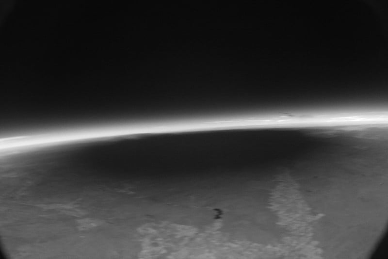 A Near-IR Photo of the Moons Shadow During the Great American Eclipse