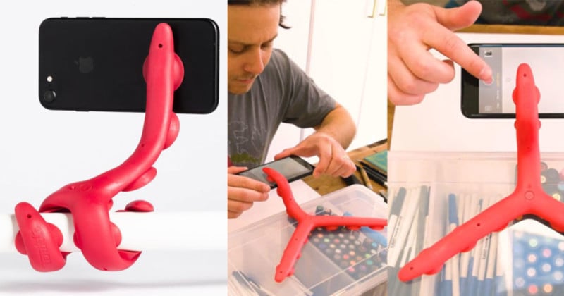 Tenikle is a 3-Tentacled, Suction-Cup-Covered Portable Tripod