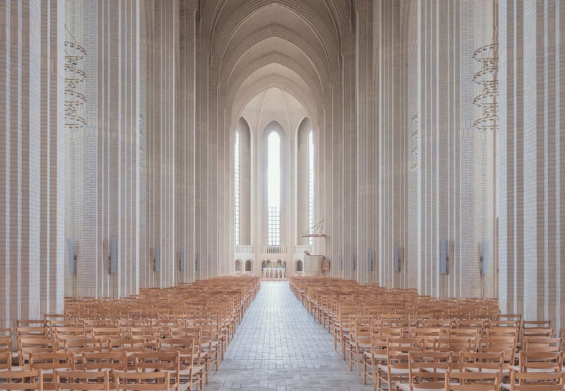 Photos of the Beautiful Vaulted Halls of Grundtvigs Church in Denmark