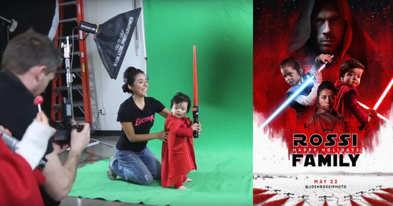 Photographer Recreates The Last Jedi Posters for Family Christmas Cards
