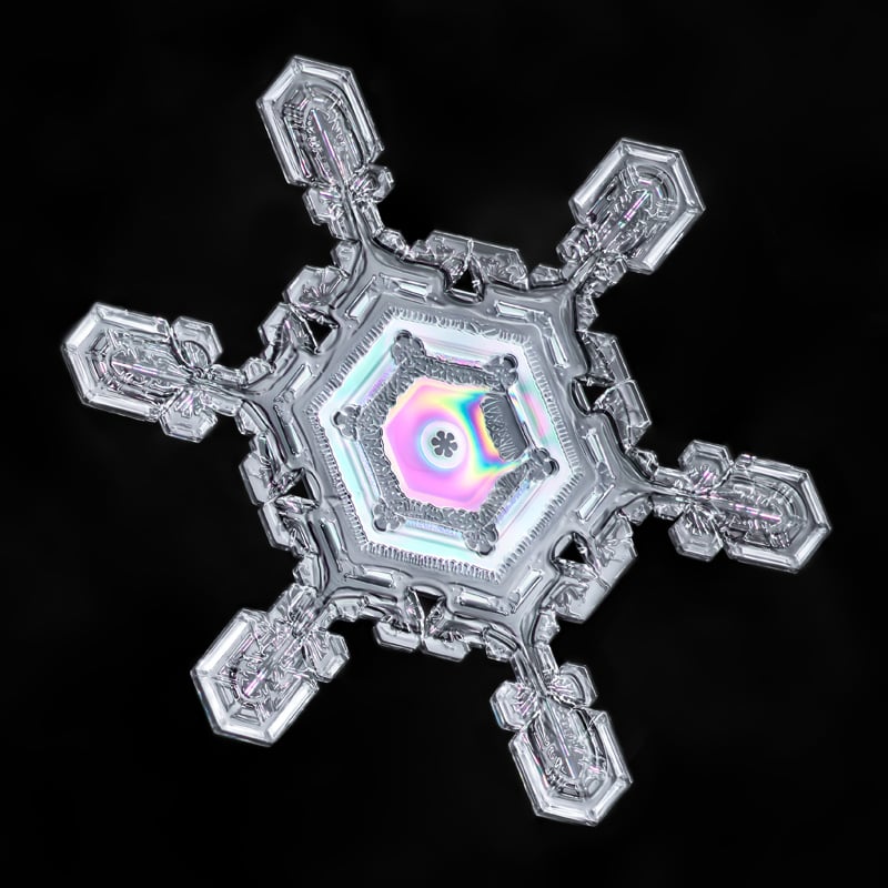 How I Capture Vibrant Colors Inside Snowflakes