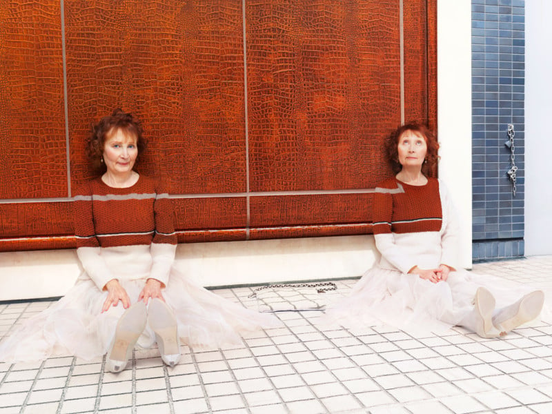 Photos of Custom Hand-Knit Sweaters That Blend People Into Places
