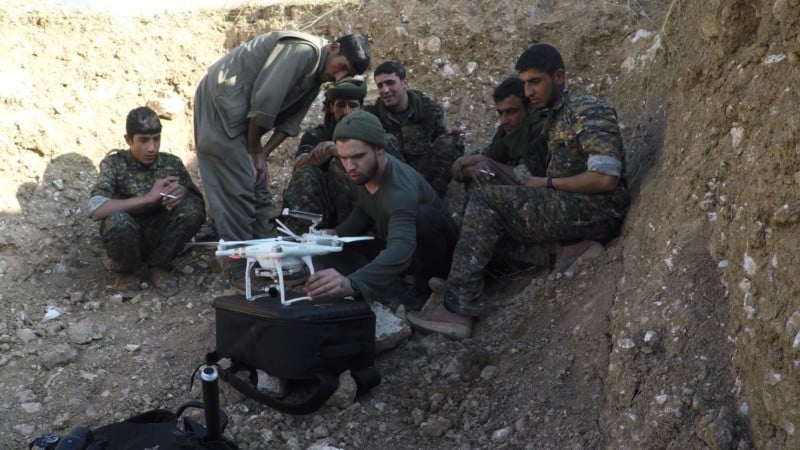  using drones shoot war zones 