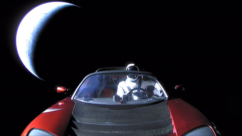 This is the Last Photo of the Tesla Thats Flying Away From Earth