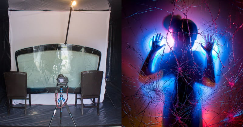 Shooting Light-Painting Portraits with a Shattered Windshield