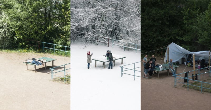 Photos of the Daily Life of a Public Ping Pong Table in Germany