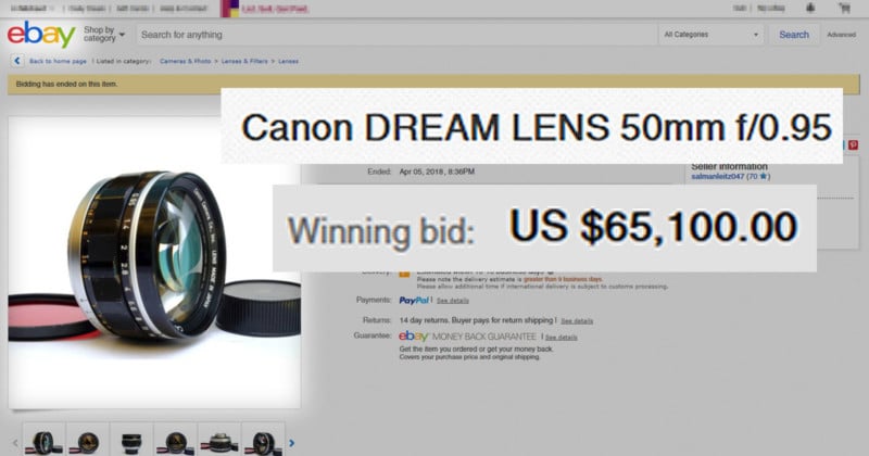 Photographer Finds His Stolen Camera Lens on eBay  It Sells for $65,100