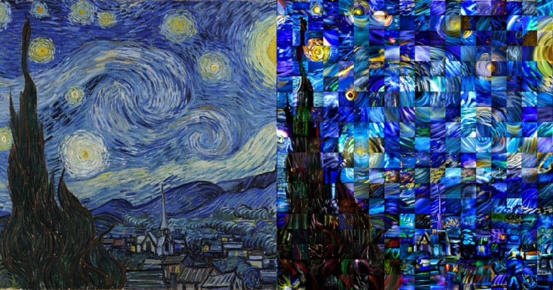50 Photogs Recreate Starry Night as a Light Painting Mosaic
