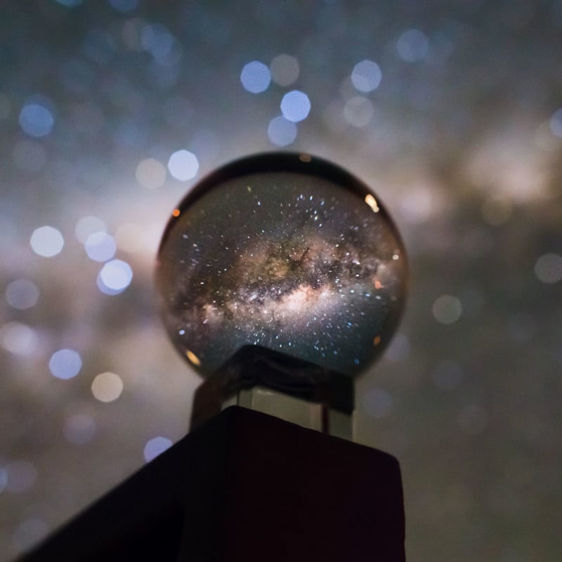 This is the Milky Way Photographed in a Crystal Ball