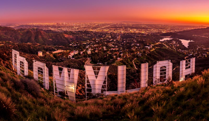  hollywood sign back photograph 