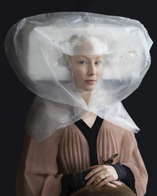  renaissance portraits made used packing materials 