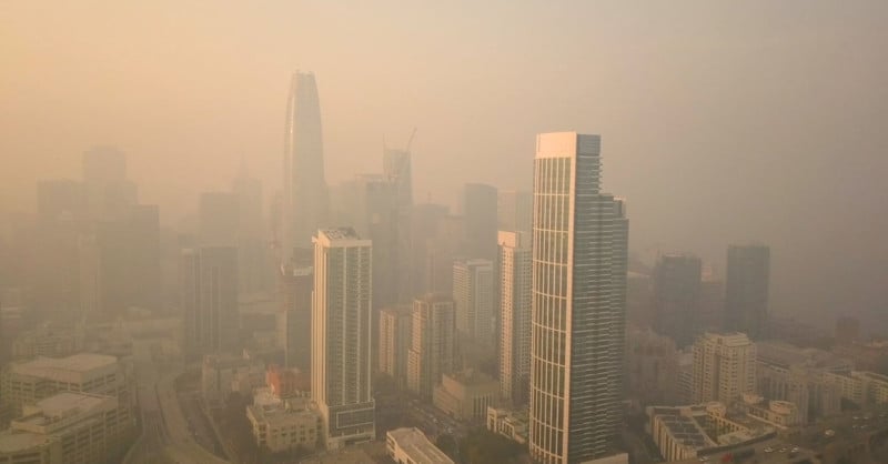 Drone Shots of San Francisco Shrouded in Wildfire Smoke
