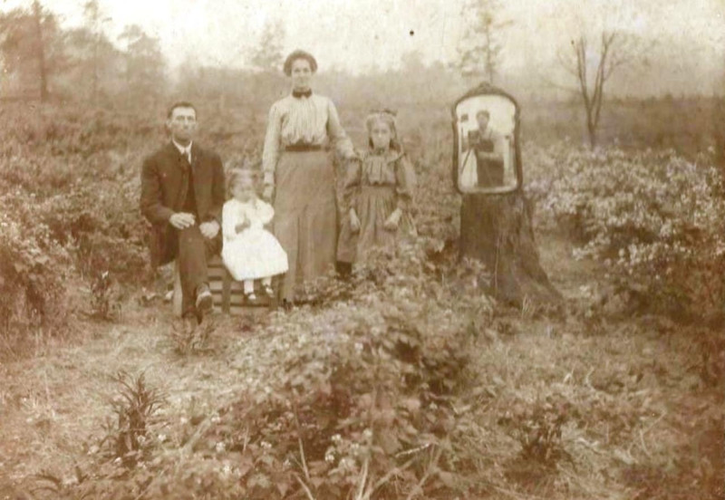  how photographer included himself family photo century ago 