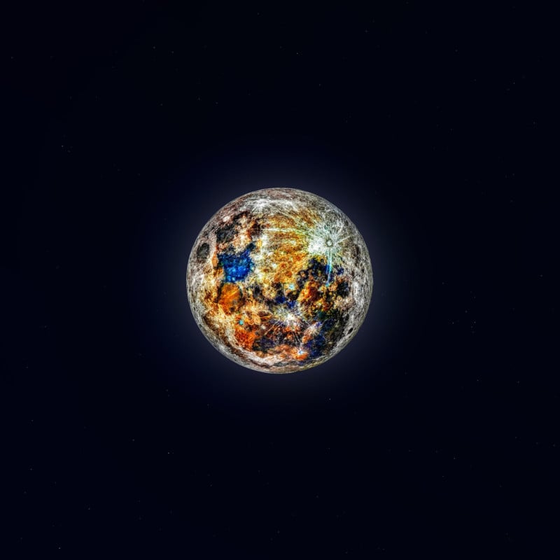 Photographer Uses 150K Moon Photos to Reveal Its Hidden Colors